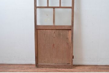 アンティーク建具　大正ロマン　ノスタルジックな雰囲気あふれる幅狭ガラス扉(ドア)(木製扉、ガラス扉)(R-082554)