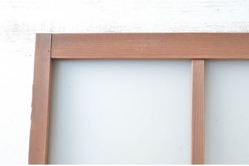 アンティーク建具　大正ロマン　ノスタルジックな雰囲気あふれる幅狭ガラス扉(ドア)(木製扉、ガラス扉)(R-082554)