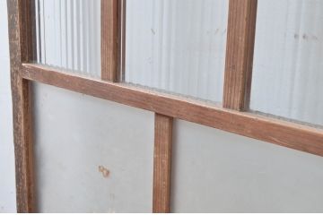 アンティーク建具　大正ロマン　ノスタルジックな雰囲気あふれる幅狭ガラス扉(ドア)(木製扉、ガラス扉)(R-082554)