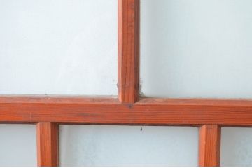アンティーク建具　レトロな空間づくりにおすすめな幅狭ガラス扉(ドア)1枚(木製扉、建具)(R-082555)