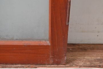 アンティーク建具　レトロな空間づくりにおすすめな幅狭ガラス扉(ドア)1枚(木製扉、建具)(R-082555)