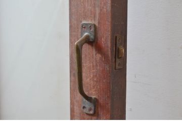 アンティーク建具　レトロな空間づくりにおすすめな幅狭ガラス扉(ドア)1枚(木製扉、建具)(R-082555)