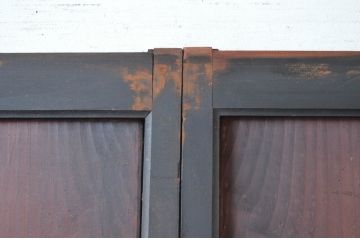 アンティーク建具　古民家風インテリアにおすすめな障子帯戸2枚セット(引き戸、板戸、障子戸)(R-082557)