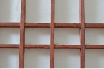 アンティーク建具　古民家風インテリアにおすすめな障子帯戸2枚セット(引き戸、板戸、障子戸)(R-082557)