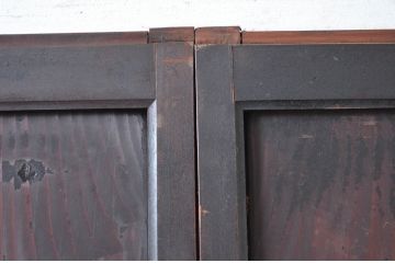 アンティーク建具　古民家風インテリアにおすすめな障子帯戸2枚セット(引き戸、板戸、障子戸)(R-082557)