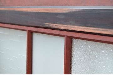 アンティーク建具　落ち着いた和の空間を演出するガラス帯戸3枚セット(引き戸、板戸)(R-082558)