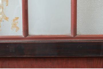 アンティーク建具　落ち着いた和の空間を演出するガラス帯戸3枚セット(引き戸、板戸)(R-082558)