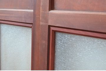 アンティーク建具　落ち着いた和の空間を演出するガラス帯戸3枚セット(引き戸、板戸)(R-082558)