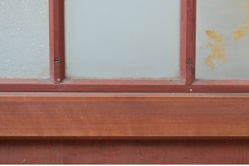 アンティーク建具　落ち着いた和の空間を演出するガラス帯戸3枚セット(引き戸、板戸)(R-082558)