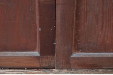 アンティーク建具　落ち着いた和の空間を演出するガラス帯戸3枚セット(引き戸、板戸)(R-082558)