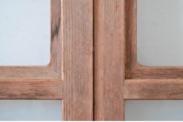 アンティーク建具　使いこまれた木が味わい深い玄関戸3枚セット(引き戸、ガラス戸)(R-082559)