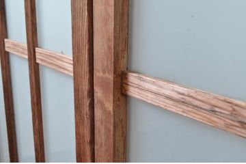 アンティーク建具　使いこまれた木が味わい深い玄関戸3枚セット(引き戸、ガラス戸)(R-082559)