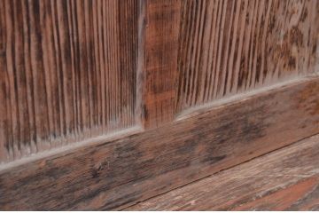 アンティーク建具　使いこまれた木が味わい深い玄関戸3枚セット(引き戸、ガラス戸)(R-082559)