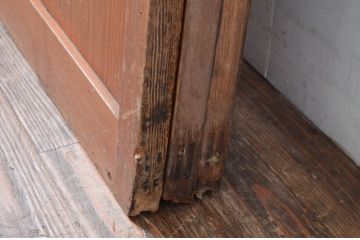 アンティーク建具　使いこまれた木が味わい深い玄関戸3枚セット(引き戸、ガラス戸)(R-082559)