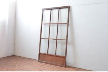 アンティーク建具　使いこまれた風合いが味わい深いガラス戸1枚(引き戸、建具)(R-082560)