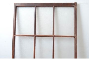 アンティーク建具　使いこまれた風合いが味わい深いガラス戸1枚(引き戸、建具)(R-082560)