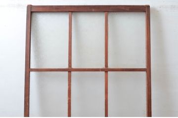 アンティーク建具　使いこまれた風合いが味わい深いガラス戸1枚(引き戸、建具)(R-082560)