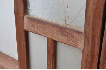 アンティーク建具　レトロな空間づくりおすすめな両開き窓2枚セット(1対、扉、ガラス戸、ガラス扉)(R-082562)