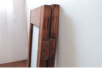 アンティーク建具　レトロな空間づくりおすすめな両開き窓2枚セット(1対、扉、ガラス戸、ガラス扉)(R-082562)