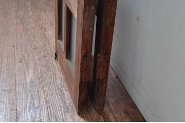 アンティーク建具　レトロな空間づくりおすすめな両開き窓2枚セット(1対、扉、ガラス戸、ガラス扉)(R-082562)
