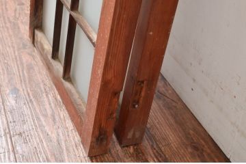 アンティーク建具　どこか懐かしい雰囲気感じるレトロな両開き窓1対2枚セット(扉、ガラス戸、ガラス扉)(R-082563)