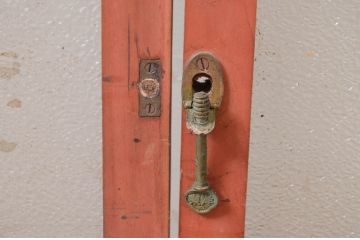 アンティーク建具　大正ロマンな雰囲気を醸し出すダイヤガラス入りの窓2枚セット(ガラス戸、引き戸)(R-082564)