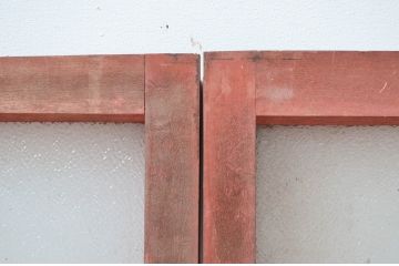 アンティーク建具　大正ロマンな雰囲気を醸し出すダイヤガラス入りの窓2枚セット(ガラス戸、引き戸)(R-082565)
