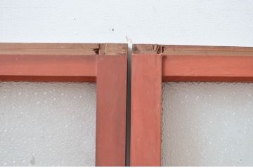 アンティーク建具　大正ロマンな雰囲気を醸し出すダイヤガラス入りの窓2枚セット(ガラス戸、引き戸)(R-082565)