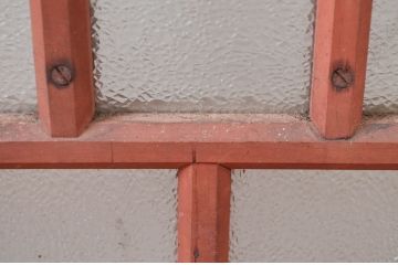 アンティーク建具　大正ロマンな雰囲気を醸し出すダイヤガラス入りの窓2枚セット(ガラス戸、引き戸)(R-082565)