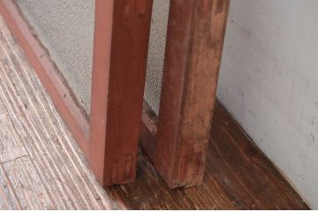 アンティーク建具　大正ロマンな雰囲気を醸し出すダイヤガラス入りの窓2枚セット(ガラス戸、引き戸)(R-082565)