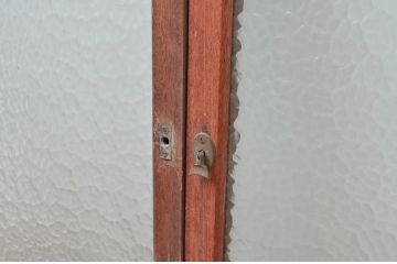  アンティーク建具　レトロな型ガラス入りの窓4枚セット(ガラス戸、引き戸)(R-082567)