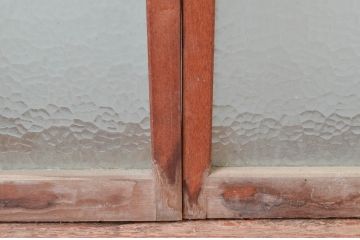  アンティーク建具　レトロな型ガラス入りの窓4枚セット(ガラス戸、引き戸)(R-082567)