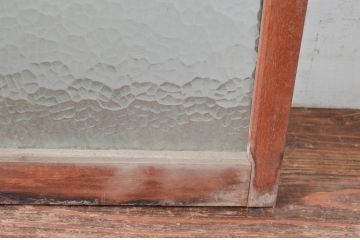  アンティーク建具　レトロな型ガラス入りの窓4枚セット(ガラス戸、引き戸)(R-082567)