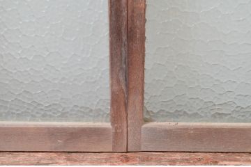  アンティーク建具　レトロな型ガラス入りの窓4枚セット(ガラス戸、引き戸)(R-082567)