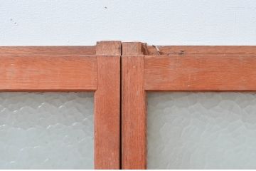アンティーク建具　レトロな型ガラス入りの窓4枚セット(ガラス戸、引き戸)(R-082568)