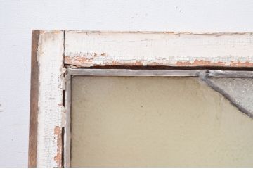 アンティーク建具　レトロな雰囲気が魅力のステンドグラス窓1枚(明り取り、明かり取り、ステンドガラス、ガラス欄間)(R-082570)
