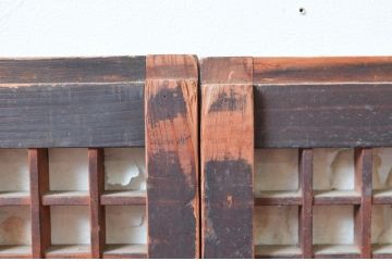 アンティーク建具　シンプルな佇まいが落ち着きのある空間を演出する障子入り書院戸3枚セット(障子戸、窓、引き戸)(R-082572)