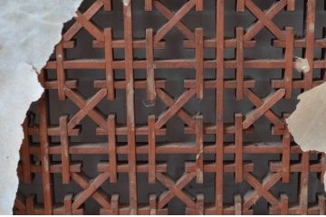 アンティーク建具　落ち着きのある雰囲気が魅力の組子入り障子欄間1枚(明り取り、明かり取り)(R-082573)