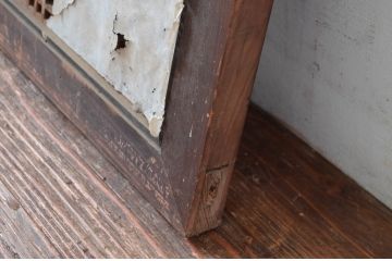 アンティーク建具　落ち着きのある雰囲気が魅力の組子入り障子欄間1枚(明り取り、明かり取り)(R-082573)