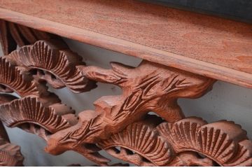 アンティーク建具　松竹　上質な和の空間を演出する彫刻欄間1枚(明かり取り、明り取り)(R-082574)