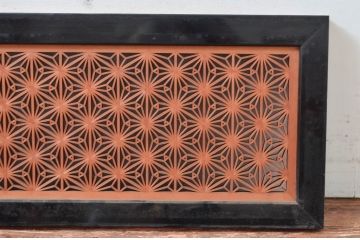 アンティーク建具　繊細な組子が上品な組子欄間1枚(明り取り、明かり取り)(R-082575)
