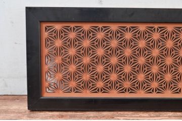 アンティーク建具　繊細な組子が上品な組子欄間1枚(明り取り、明かり取り)(R-082575)