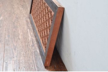 アンティーク建具　繊細な組子が上品な組子欄間1枚(明り取り、明かり取り)(R-082575)