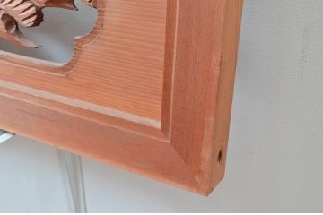 ビンテージ建具　鶴と松の図柄が魅力的な彫刻欄間2枚セット(明かり取り、明り取り、ヴィンテージ)(R-082576)