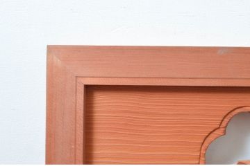 ビンテージ建具　鶴と松の図柄が魅力的な彫刻欄間2枚セット(明かり取り、明り取り、ヴィンテージ)(R-082577)