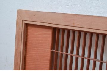 ビンテージ建具　彫刻入り　松竹梅が彫り込まれた縁起の良いデザインが魅力的な組子欄間2枚セット(明り取り、明かり取り、ヴィンテージ)(R-082579)
