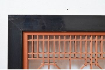 アンティーク建具　細かなデザインが魅力的な組子欄間2枚(明り取り、明かり取り)(R-082580)