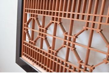 アンティーク建具　細かなデザインが魅力的な組子欄間2枚(明り取り、明かり取り)(R-082580)