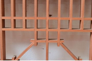 アンティーク建具　細かなデザインが魅力的な組子欄間2枚(明り取り、明かり取り)(R-082580)