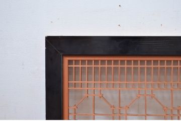 アンティーク建具　細かなデザインが魅力的な組子欄間2枚(明り取り、明かり取り)(R-082580)